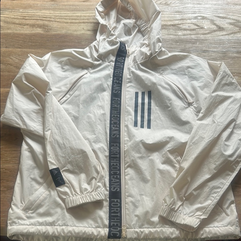 Adidas Cream Windbreaker Jacket-medium-For The Oceans